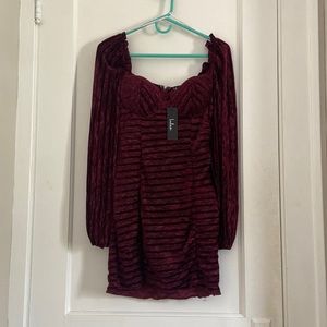 Lulus mini burgundy velvet dress